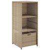 Patio Storage Cabinet Beige 19.7"x21.7"x45.3" Poly Rattan