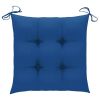 Patio Chairs with Blue Cushions 2 pcs Solid Teak Wood