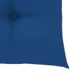 Patio Chairs with Blue Cushions 2 pcs Solid Teak Wood