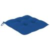 Patio Chairs with Blue Cushions 2 pcs Solid Teak Wood