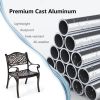 2-Piece Outdoor Cast Aluminum Chairs with Armrests and Curved Seats