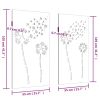Patio Wall Decorations 2pcs 41.3"x21.7" Corten Steel Flower Design