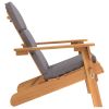 Adirondack Patio Chair with Cushions Solid Wood Acacia