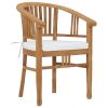 Patio Chairs with Cushions 2 pcs Solid Teak Wood
