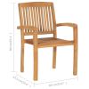 Stacking Patio Chairs with Cushions 8 pcs Solid Teak Wood