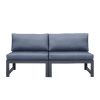 Patio Sectional Sofa Set Furniture Couch Aluminum Frame With Gray Cushions Outdoor armless Chair seater