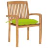 Stacking Patio Chairs with Cushions 8 pcs Solid Teak Wood