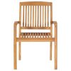 Stacking Patio Chairs with Cushions 8 pcs Solid Teak Wood