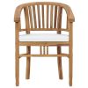 Patio Chairs with Cushions 2 pcs Solid Teak Wood